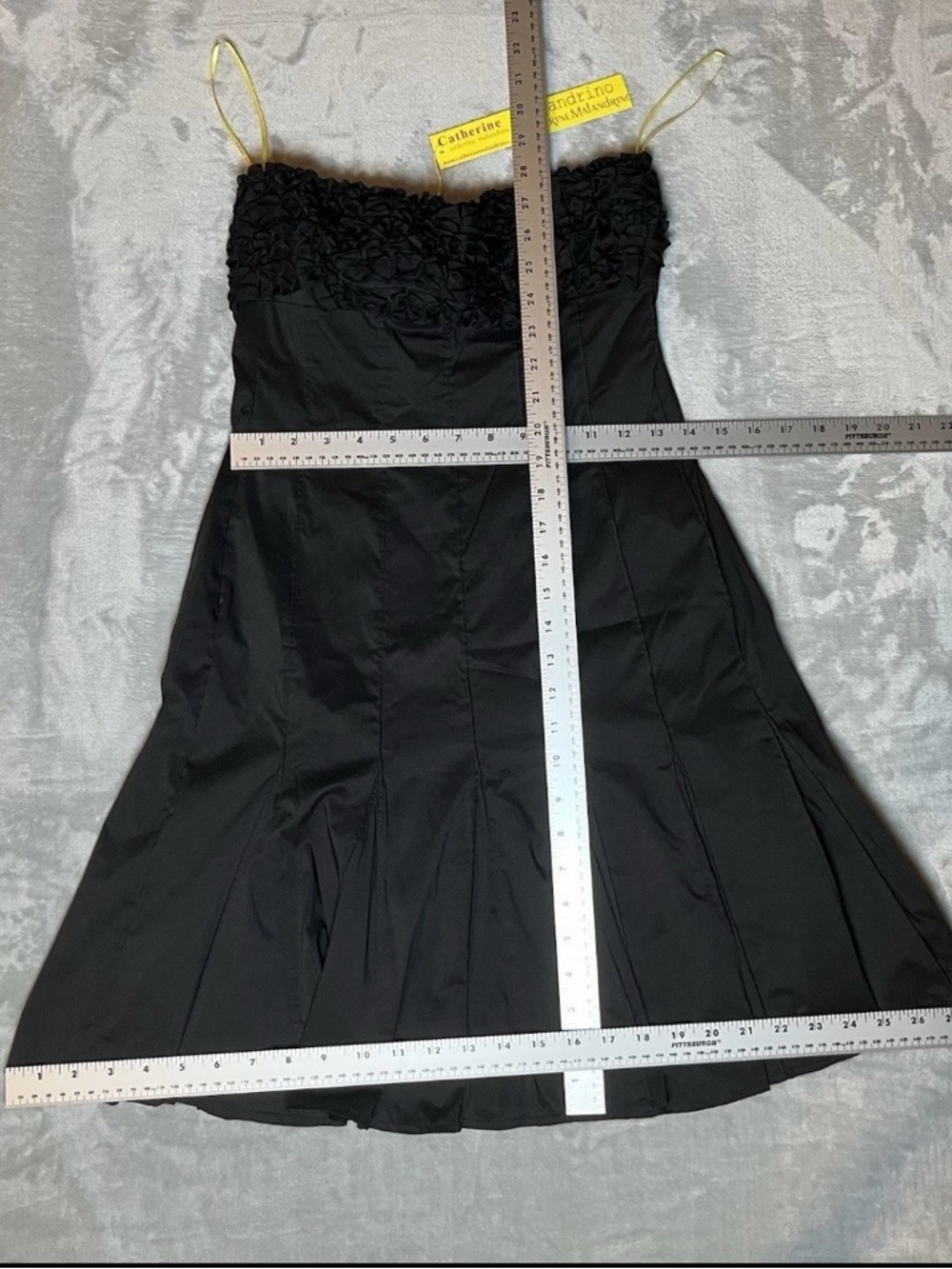 Catherine Malandrino Origami Pleated Strapless Dress Black Size 4 NWT - Picture 3 of 10